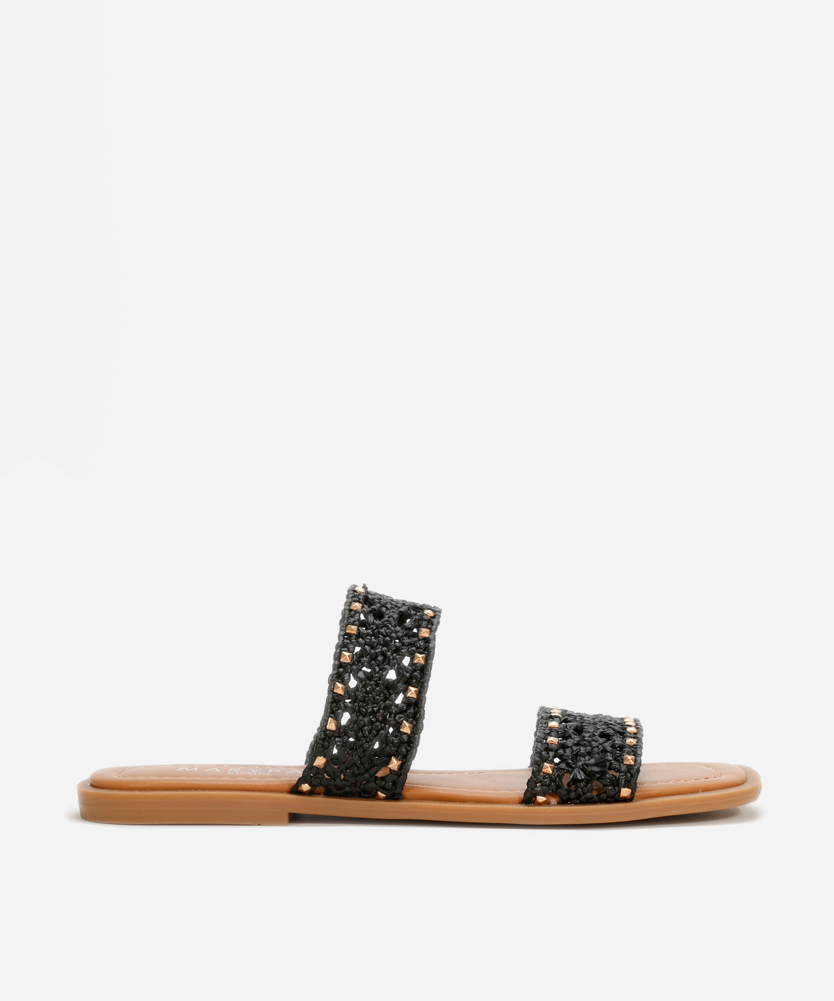 Sandalias planas rejilla tachas image number null